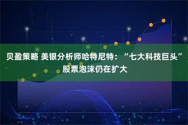 贝盈策略 美银分析师哈特尼特：“七大科技巨头” 股票泡沫仍在扩大